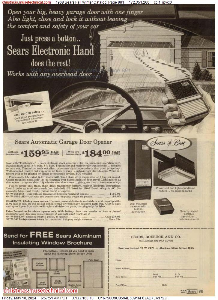1968 Sears Fall Winter Catalog, Page 881
