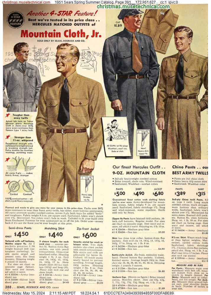 1951 Sears Spring Summer Catalog, Page 391