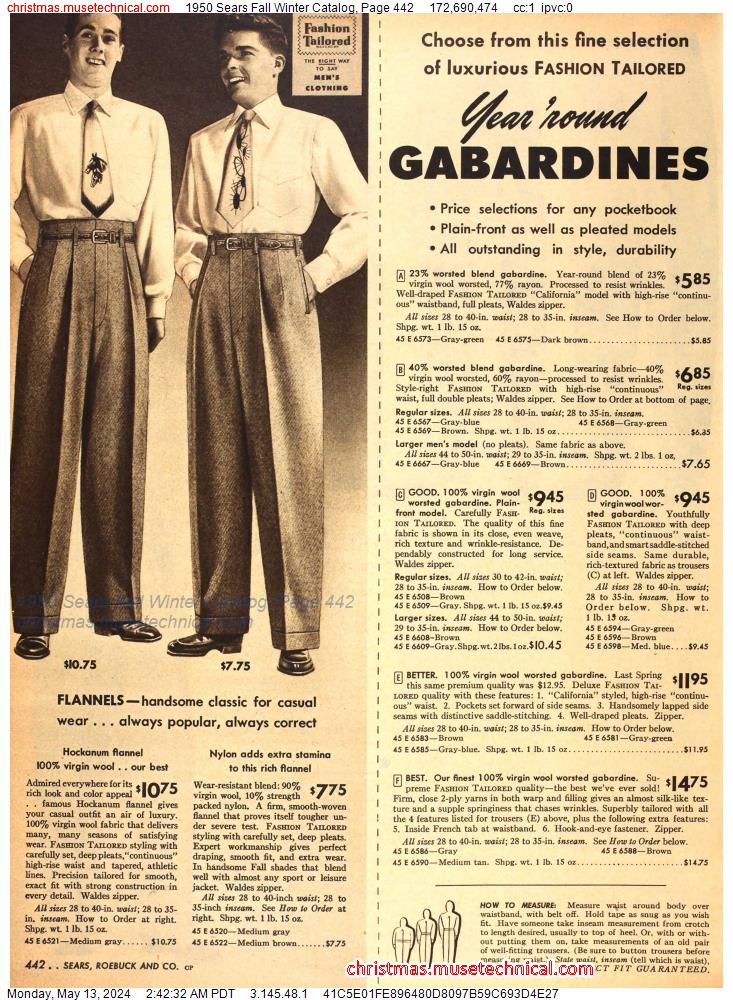 1950 Sears Fall Winter Catalog, Page 442
