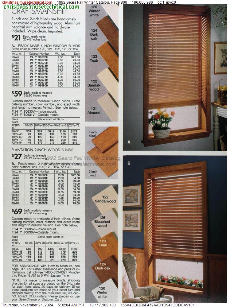 1992 Sears Fall Winter Catalog, Page 800