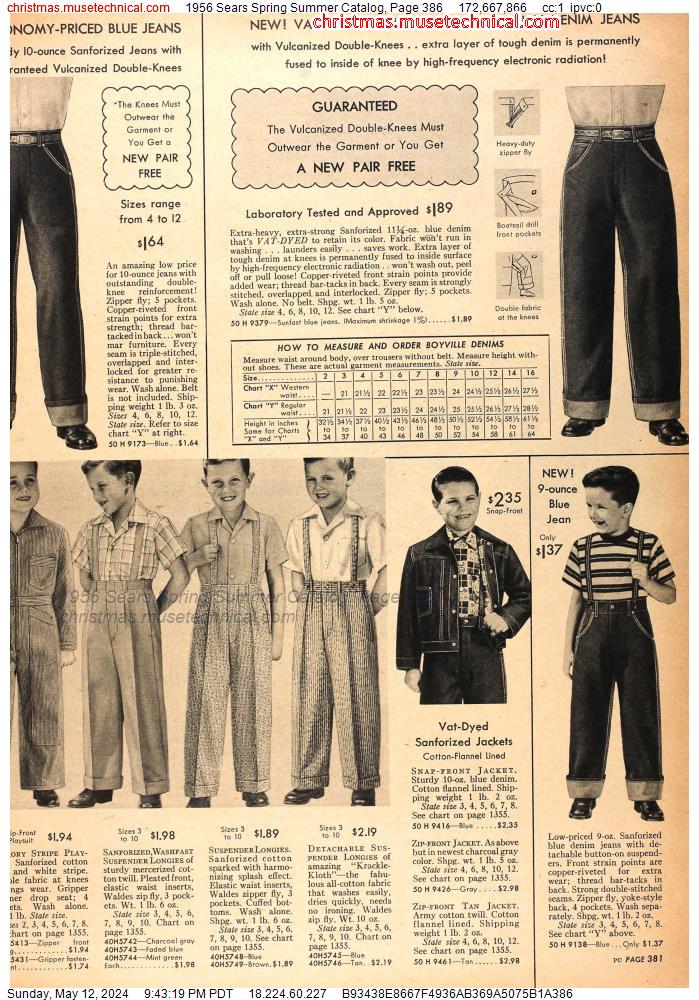 1956 Sears Spring Summer Catalog, Page 386