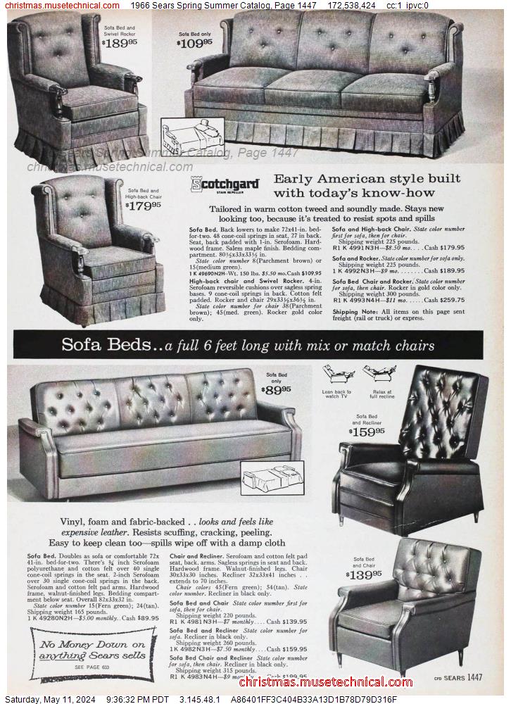 1966 Sears Spring Summer Catalog, Page 1447