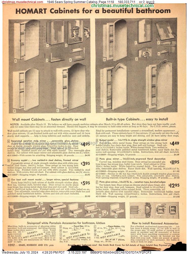 1946 Sears Spring Summer Catalog, Page 1118