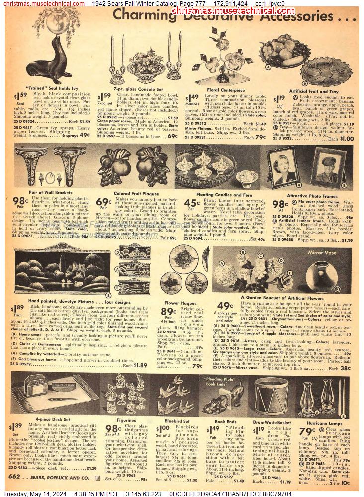1942 Sears Fall Winter Catalog, Page 777