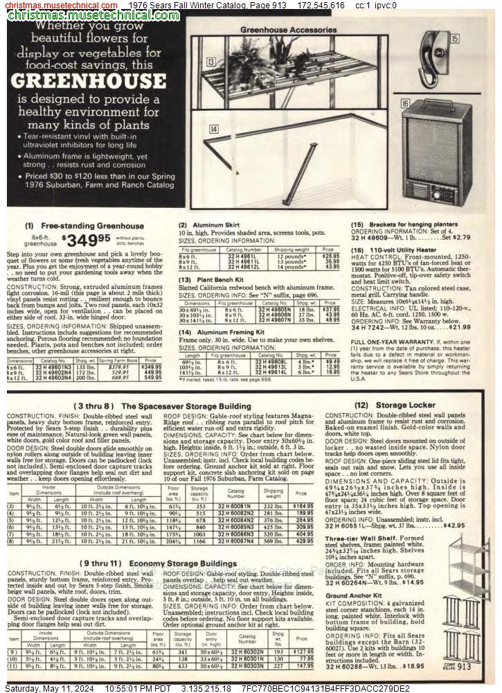 1976 Sears Fall Winter Catalog, Page 913