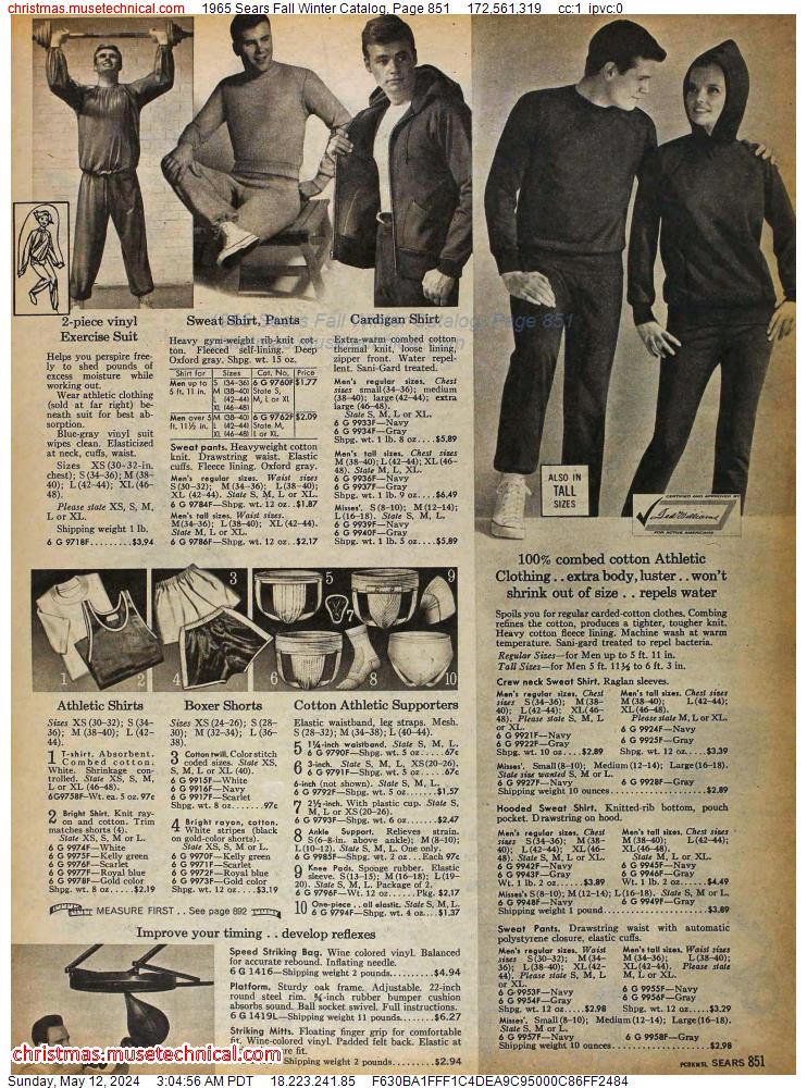 1965 Sears Fall Winter Catalog, Page 851
