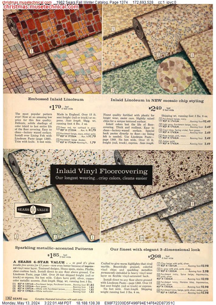 1962 Sears Fall Winter Catalog, Page 1374