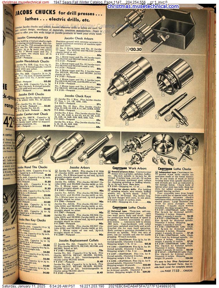 1947 Sears Fall Winter Catalog, Page 1147