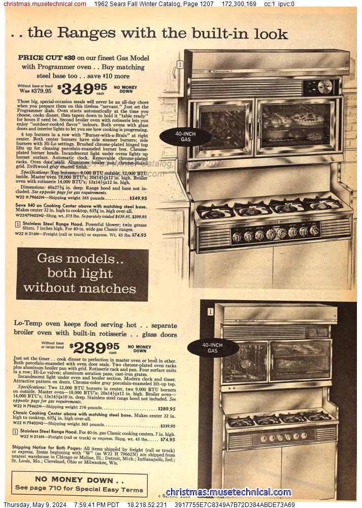 1962 Sears Fall Winter Catalog, Page 1207