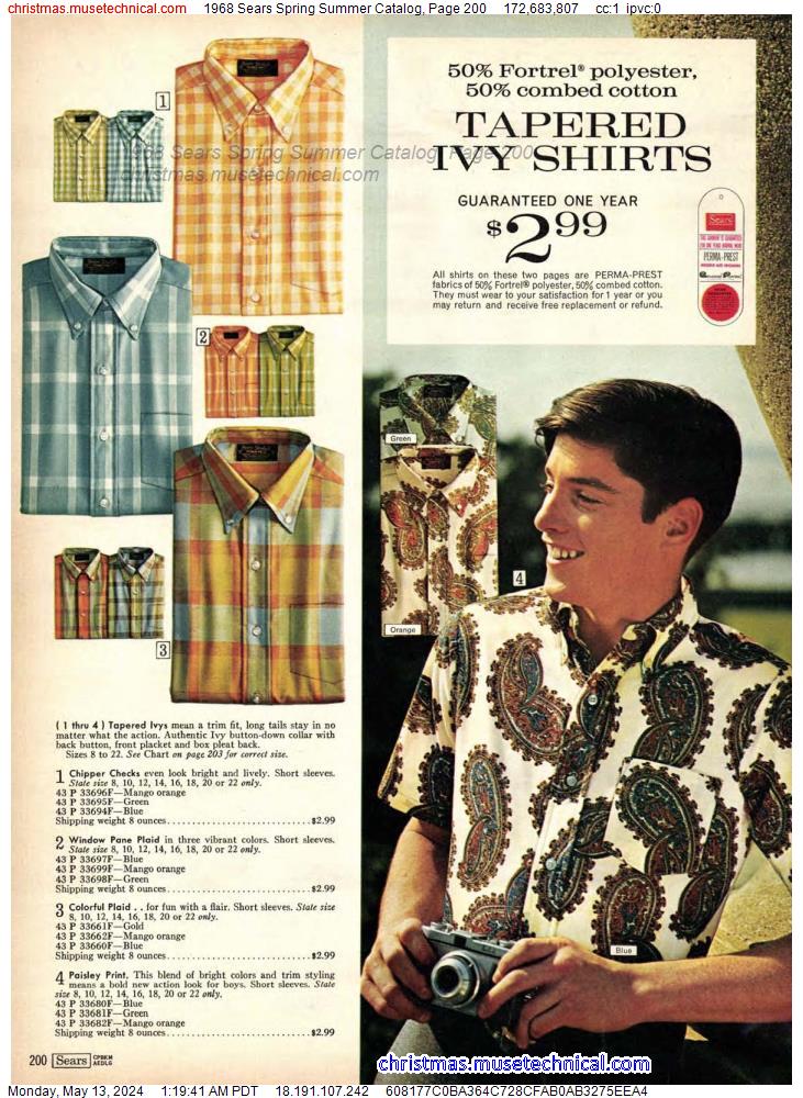 1968 Sears Spring Summer Catalog, Page 200
