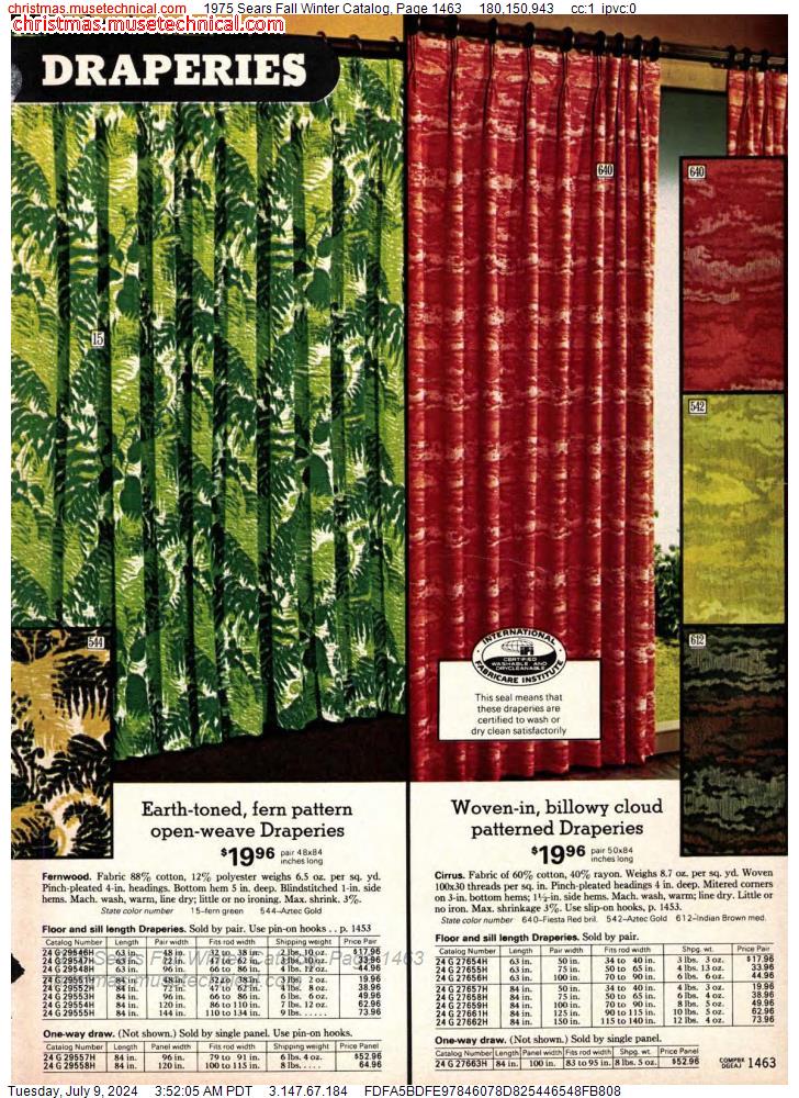 1975 Sears Fall Winter Catalog, Page 1463