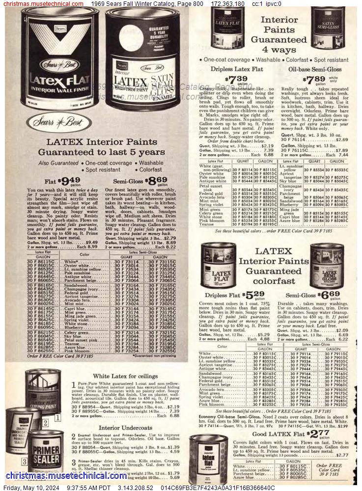 1969 Sears Fall Winter Catalog, Page 800