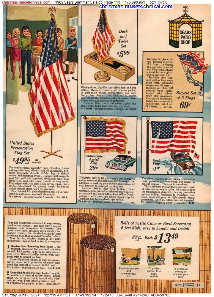 1969 Sears Summer Catalog, Page 111