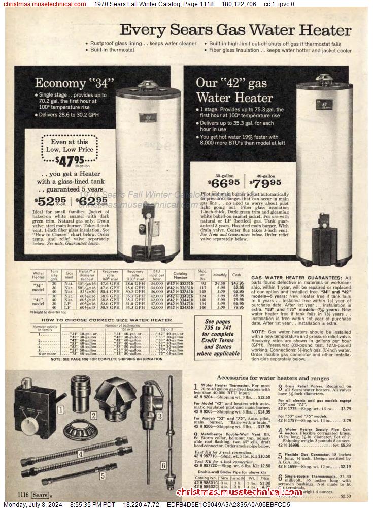 1970 Sears Fall Winter Catalog, Page 1118