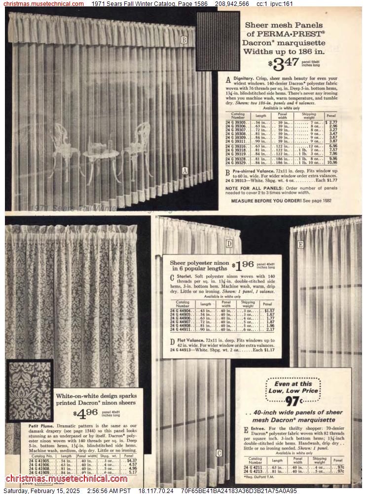 1971 Sears Fall Winter Catalog, Page 1586