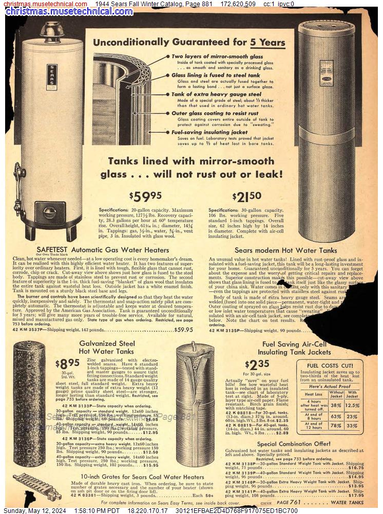 1944 Sears Fall Winter Catalog, Page 881