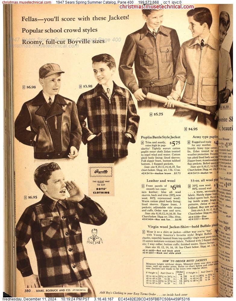 1947 Sears Spring Summer Catalog, Page 400