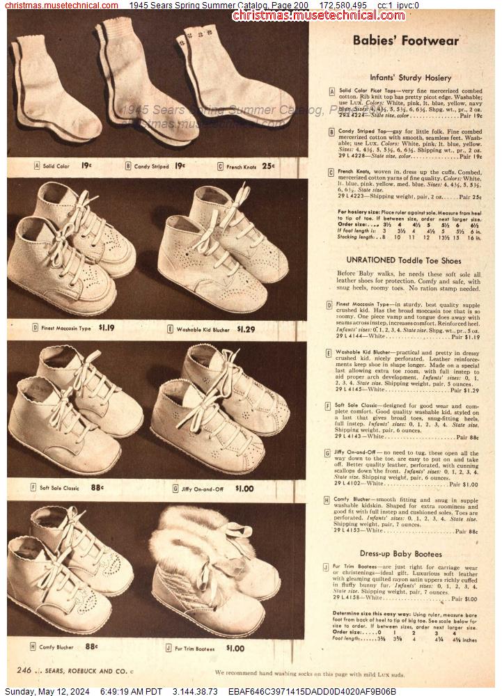 1945 Sears Spring Summer Catalog, Page 200