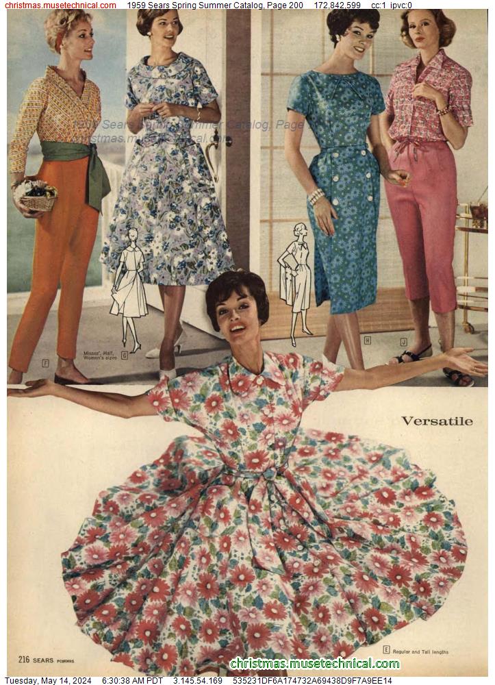 1959 Sears Spring Summer Catalog, Page 200