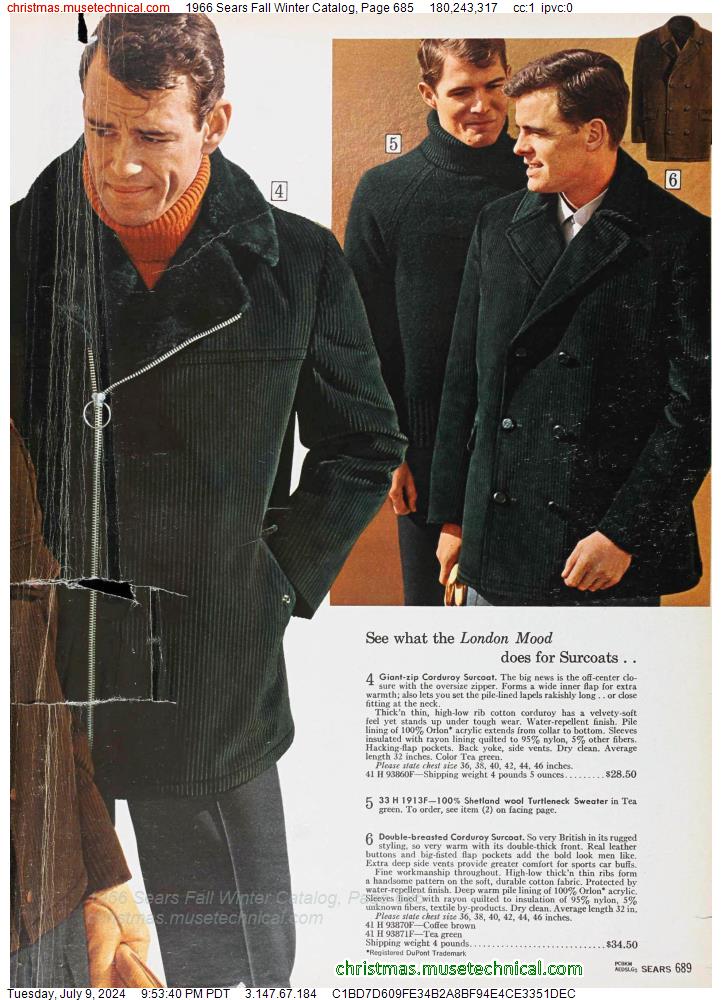 1966 Sears Fall Winter Catalog, Page 685
