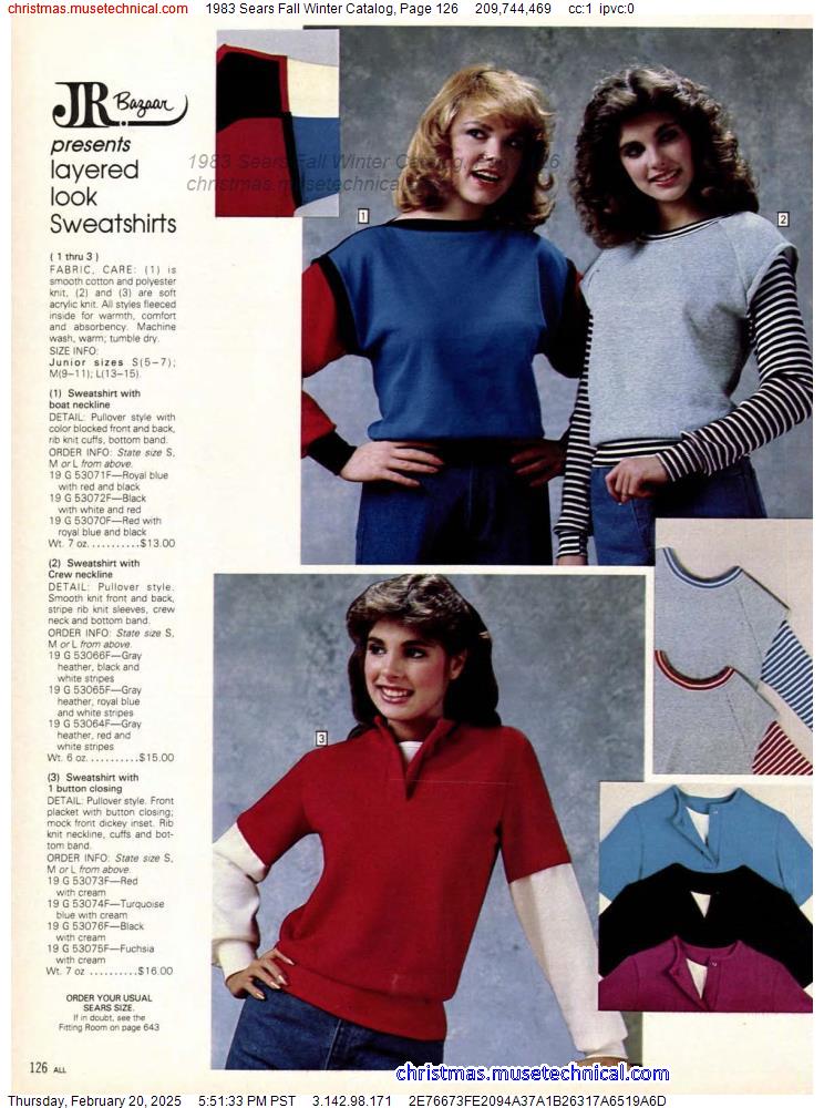 1983 Sears Fall Winter Catalog, Page 126