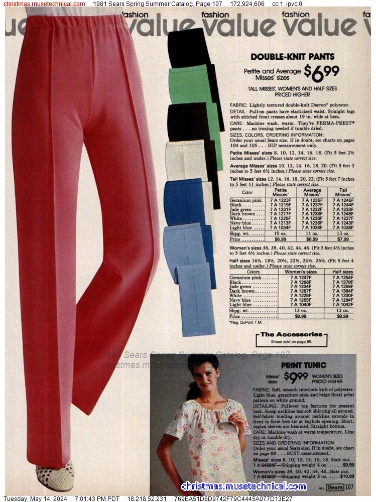 1981 Sears Spring Summer Catalog, Page 107
