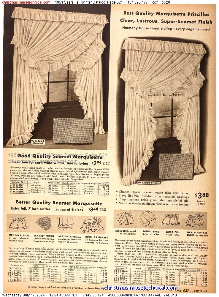1951 Sears Fall Winter Catalog, Page 621