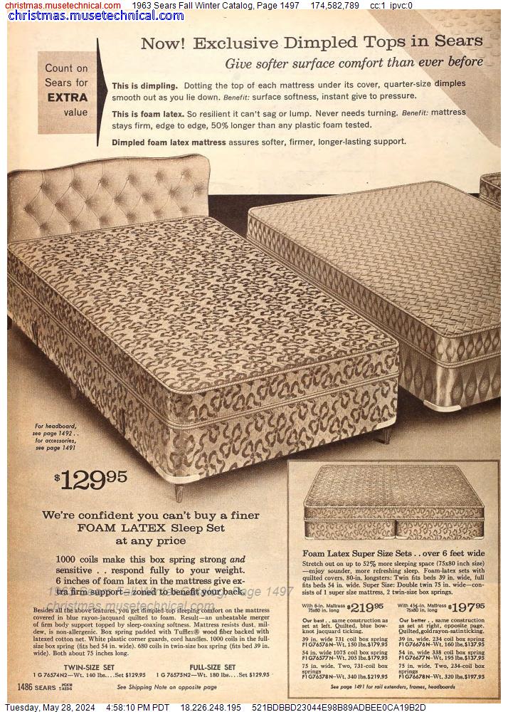 1963 Sears Fall Winter Catalog, Page 1497