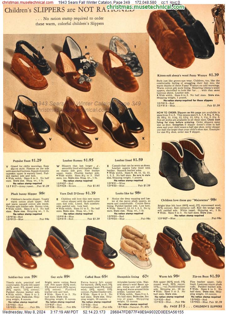 1943 Sears Fall Winter Catalog, Page 349