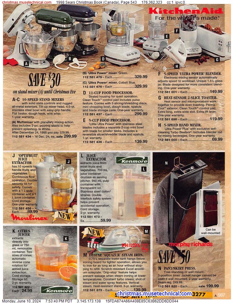 1998 Sears Christmas Book (Canada), Page 543