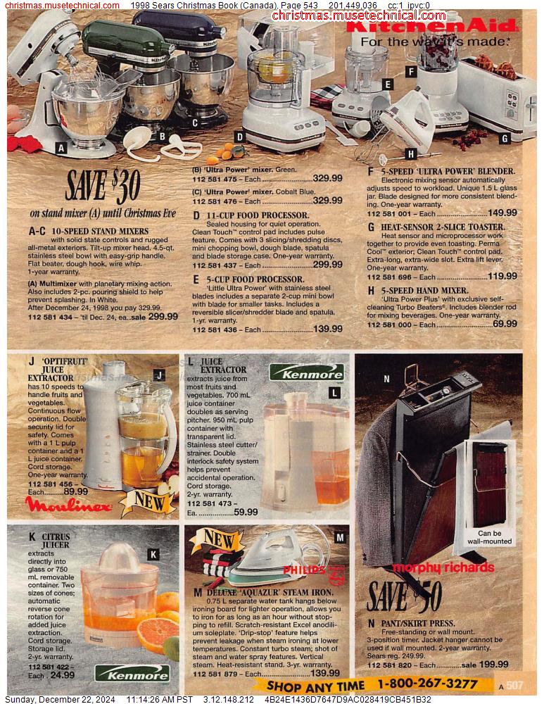 1998 Sears Christmas Book (Canada), Page 543