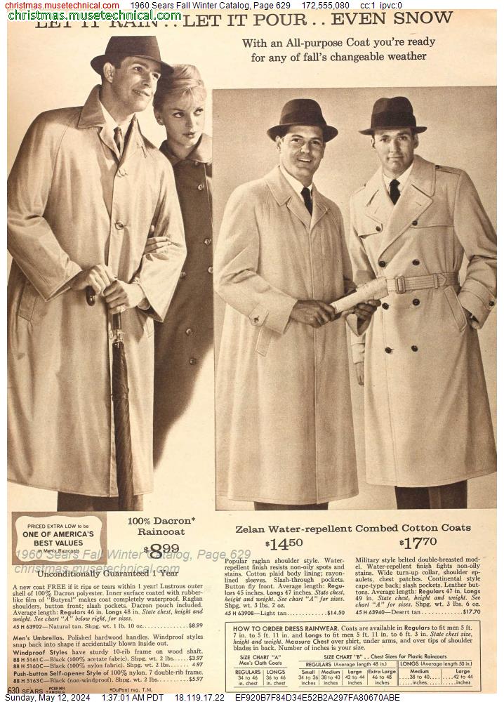 1960 Sears Fall Winter Catalog, Page 629
