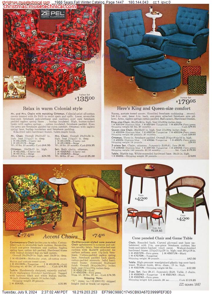 1966 Sears Fall Winter Catalog, Page 1447