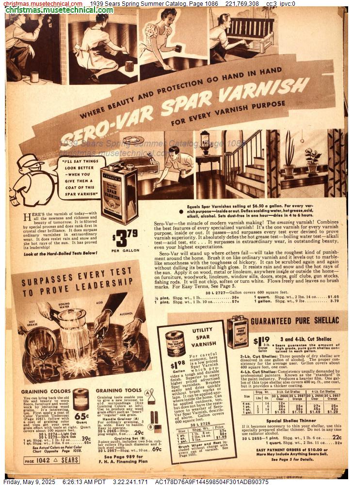 1939 Sears Spring Summer Catalog, Page 1086