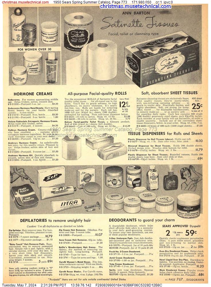 1950 Sears Spring Summer Catalog, Page 773