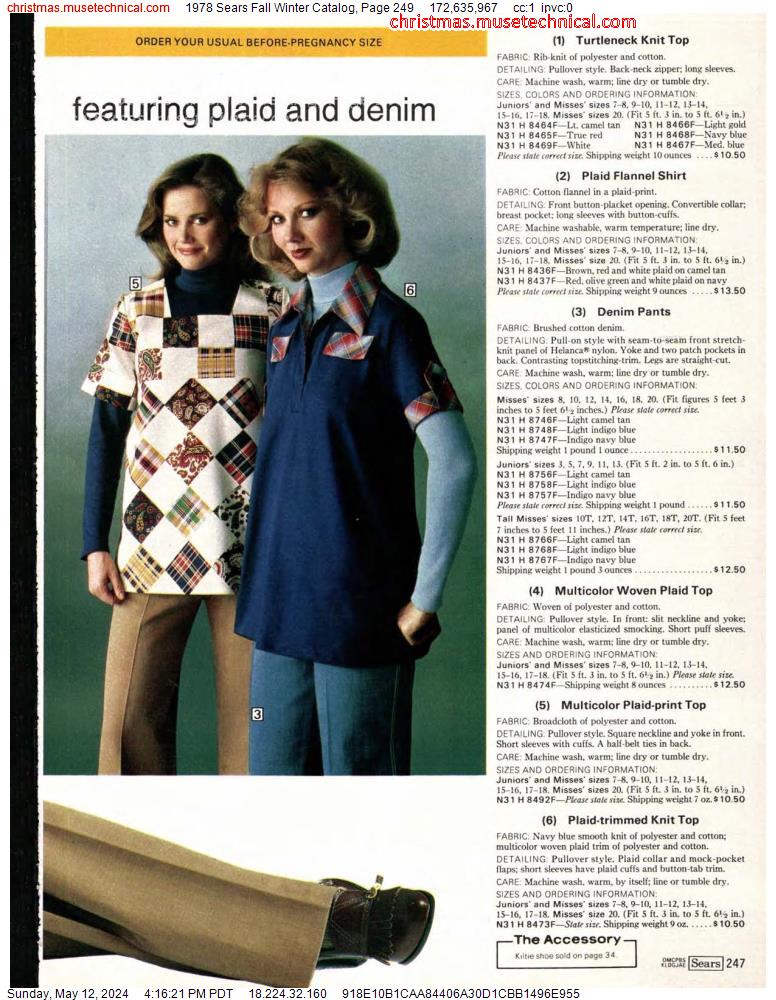 1978 Sears Fall Winter Catalog, Page 249