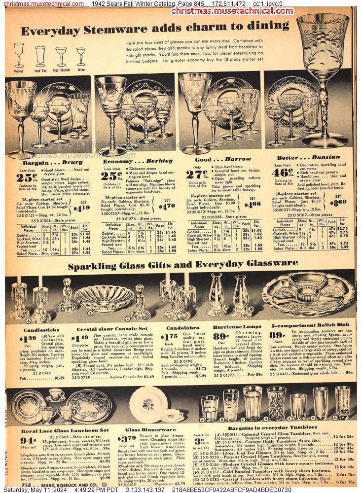 1942 Sears Fall Winter Catalog, Page 845