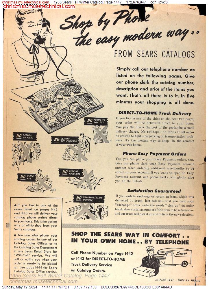 1955 Sears Fall Winter Catalog, Page 1447