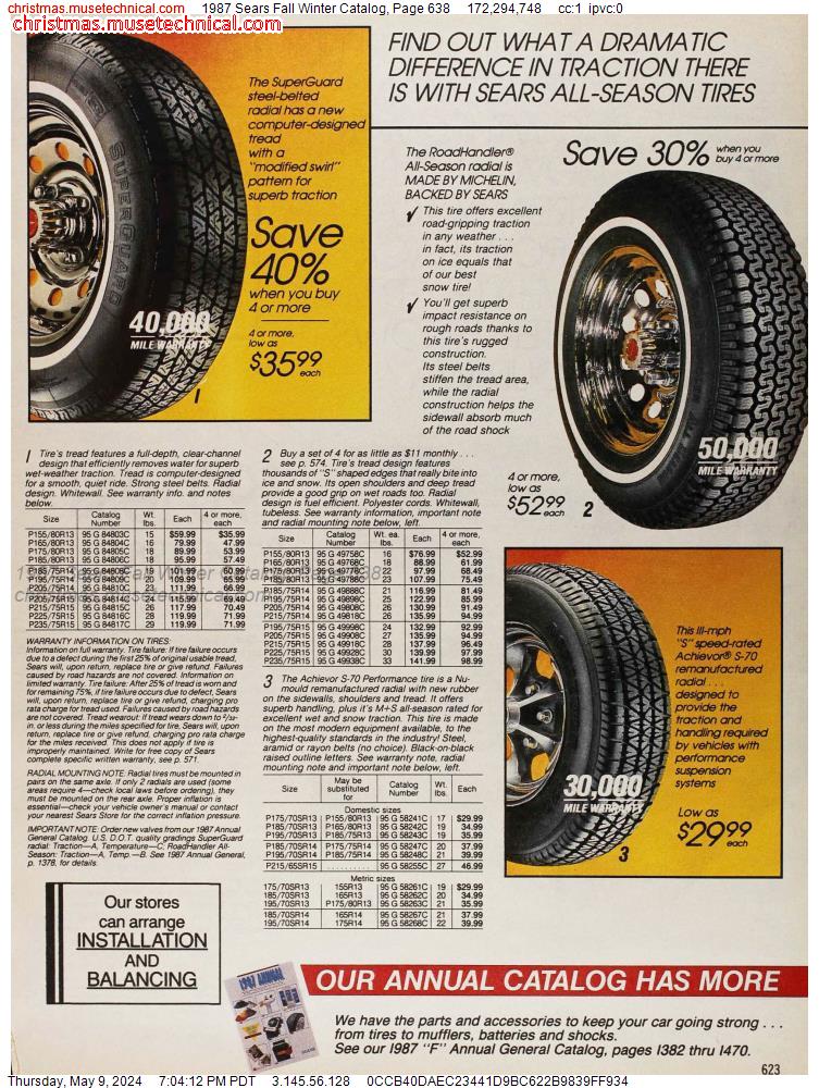 1987 Sears Fall Winter Catalog, Page 638