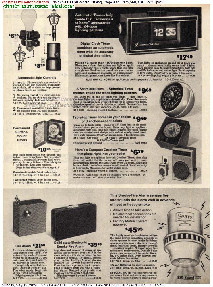 1973 Sears Fall Winter Catalog, Page 832