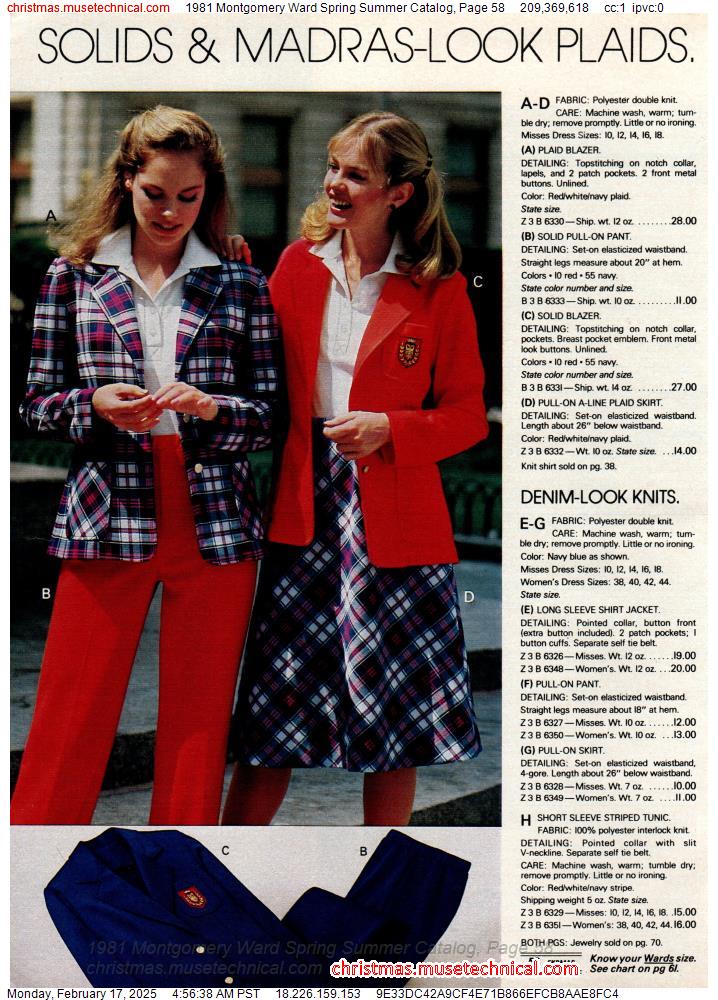 1981 Montgomery Ward Spring Summer Catalog, Page 58