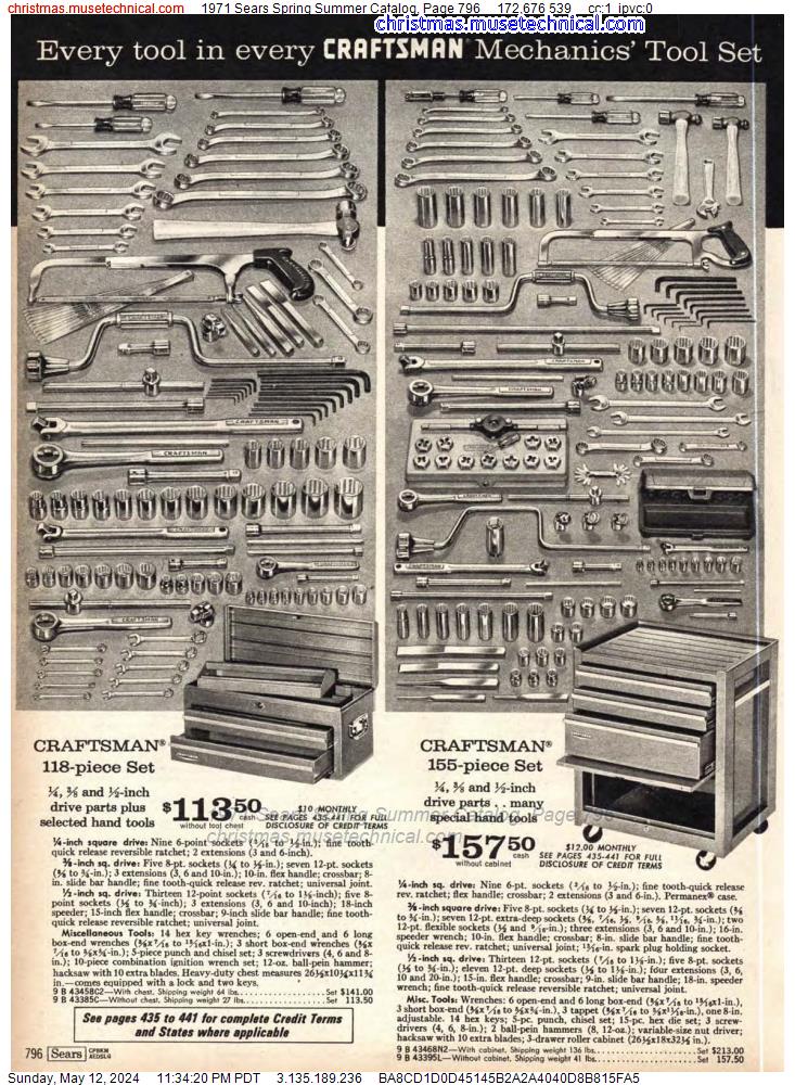 1971 Sears Spring Summer Catalog, Page 796