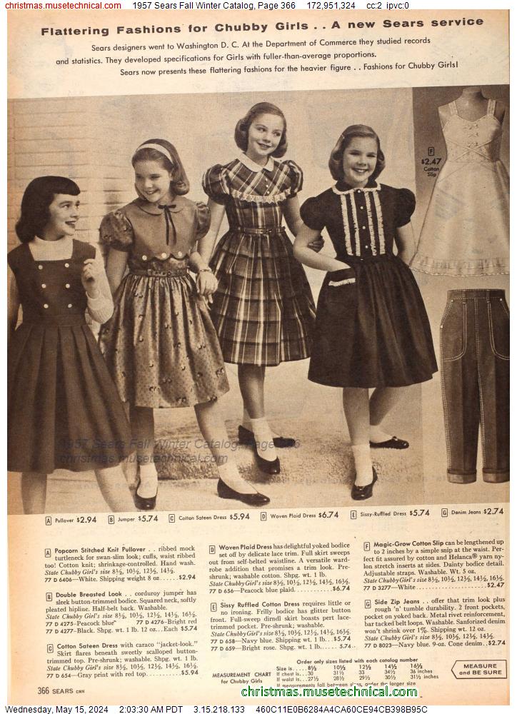 1957 Sears Fall Winter Catalog, Page 366