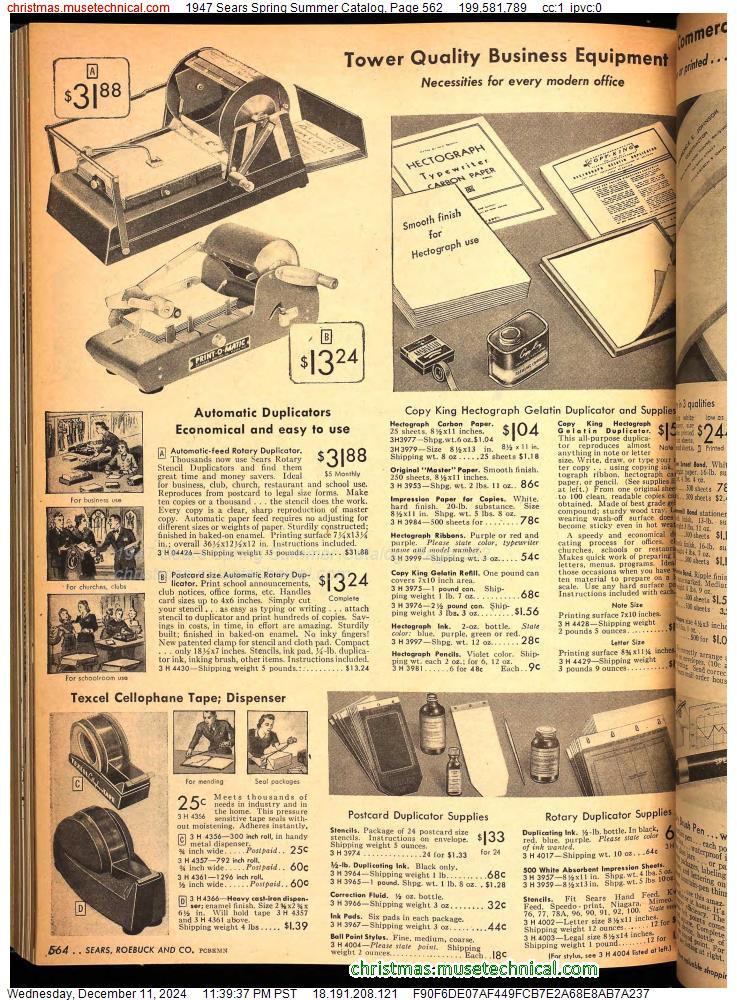 1947 Sears Spring Summer Catalog, Page 562