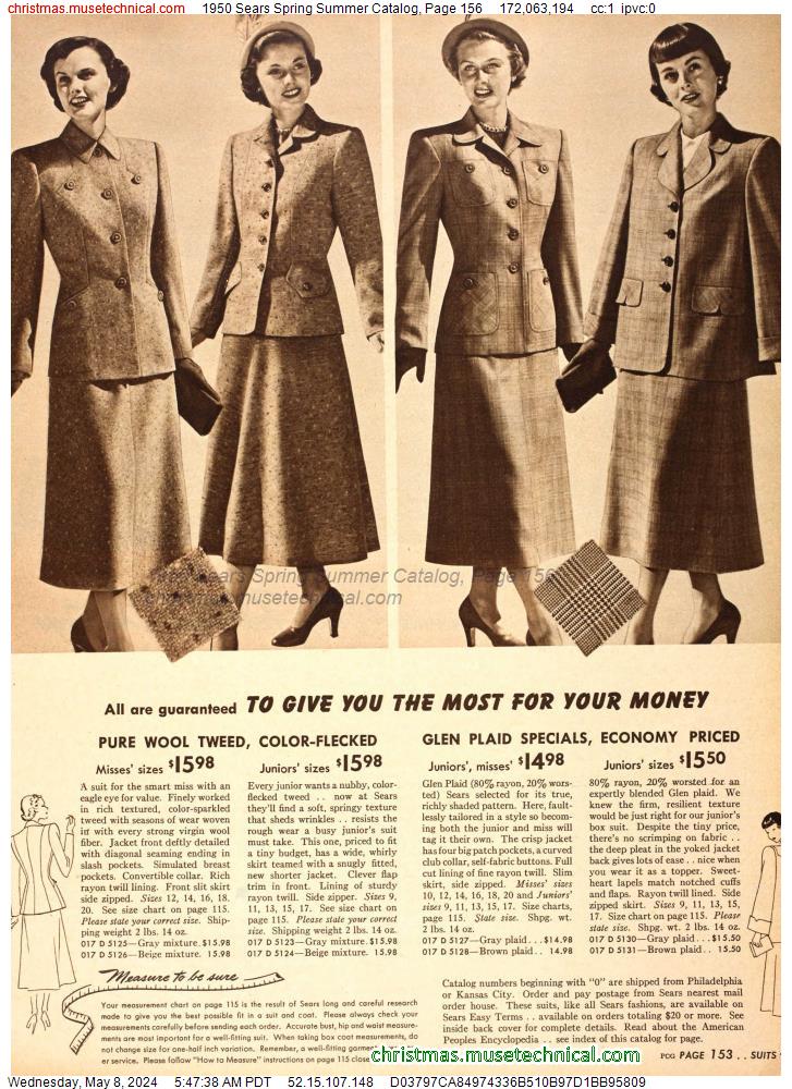 1950 Sears Spring Summer Catalog, Page 156