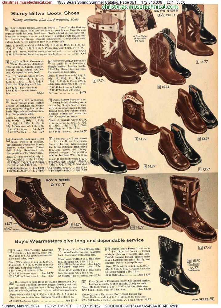 1958 Sears Spring Summer Catalog, Page 351