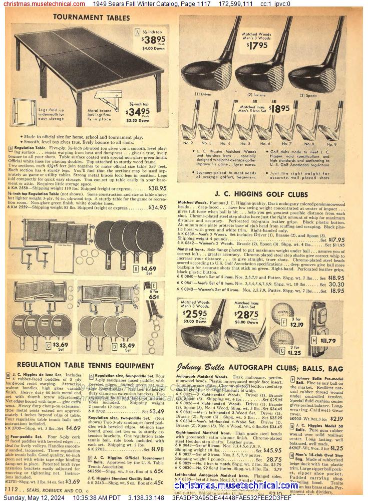 1949 Sears Fall Winter Catalog, Page 1117