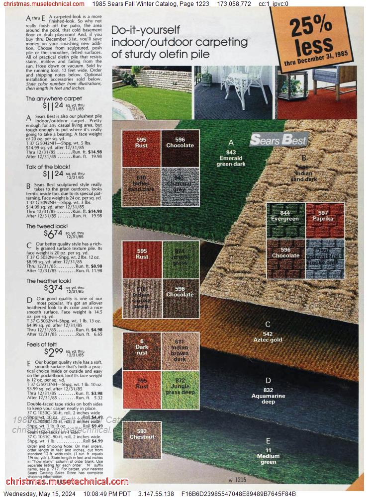 1985 Sears Fall Winter Catalog, Page 1223