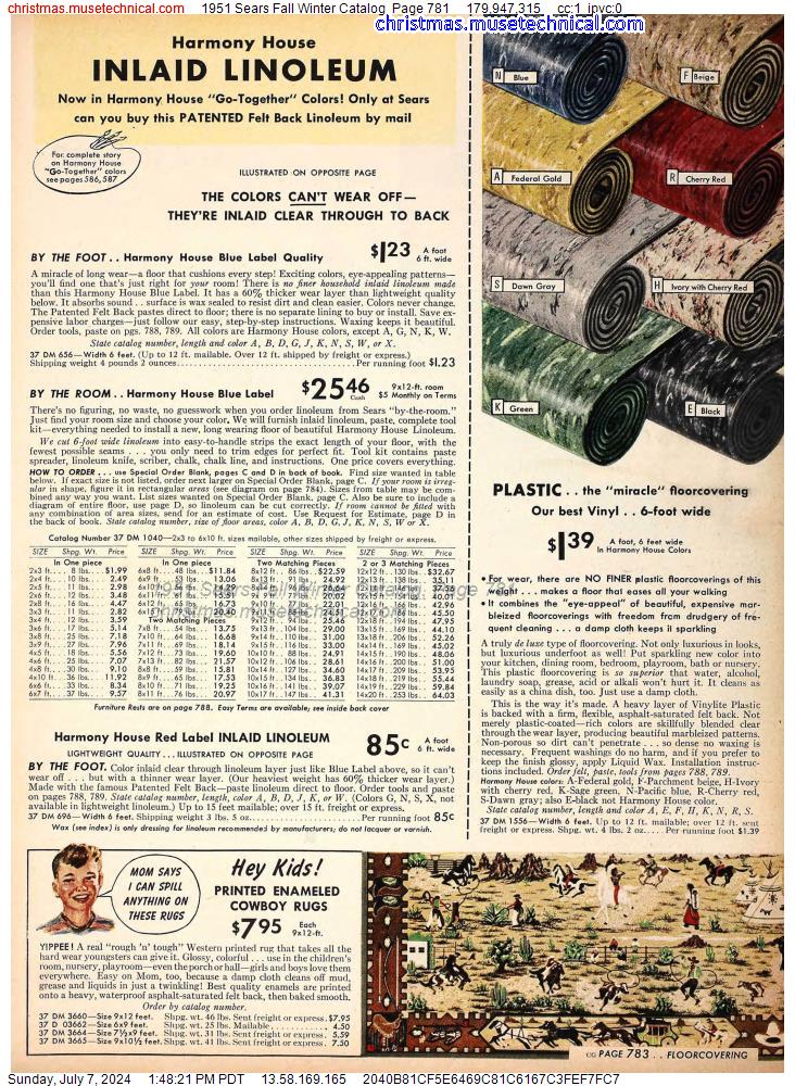 1951 Sears Fall Winter Catalog, Page 781