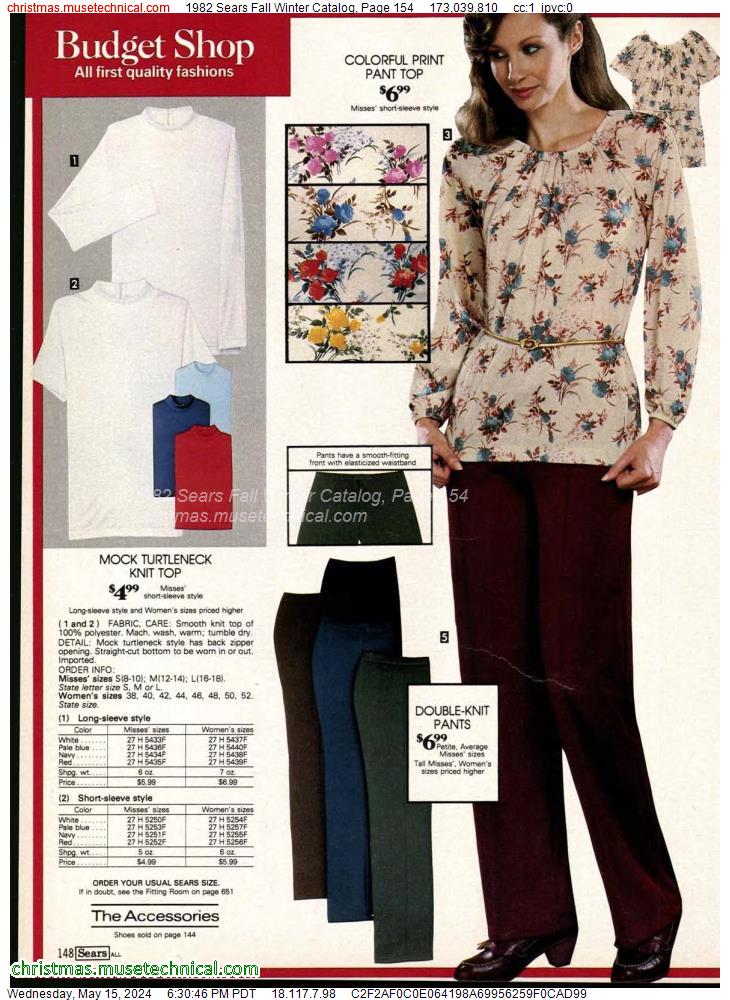 1982 Sears Fall Winter Catalog, Page 154